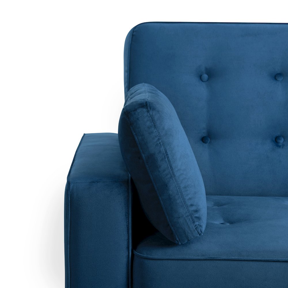 Augustine Full Convertible Loveseat Navy Blue