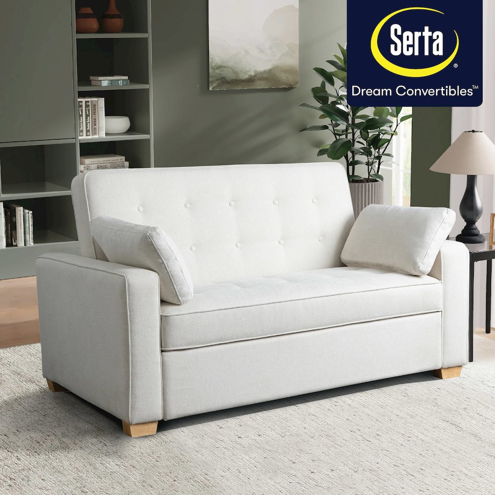 Augustine Full Convertible Loveseat Oyster