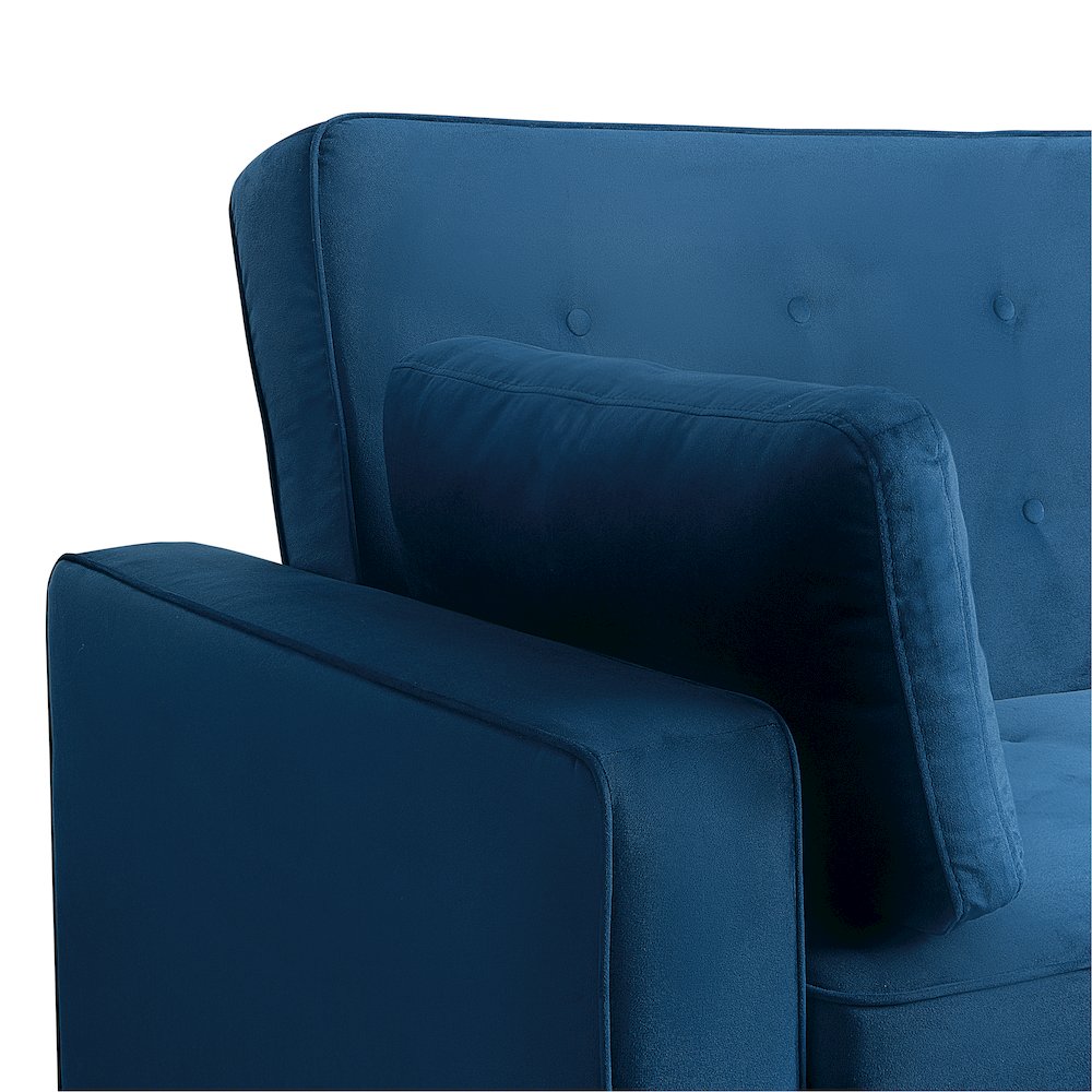 Augustine Full Convertible Loveseat Navy Blue