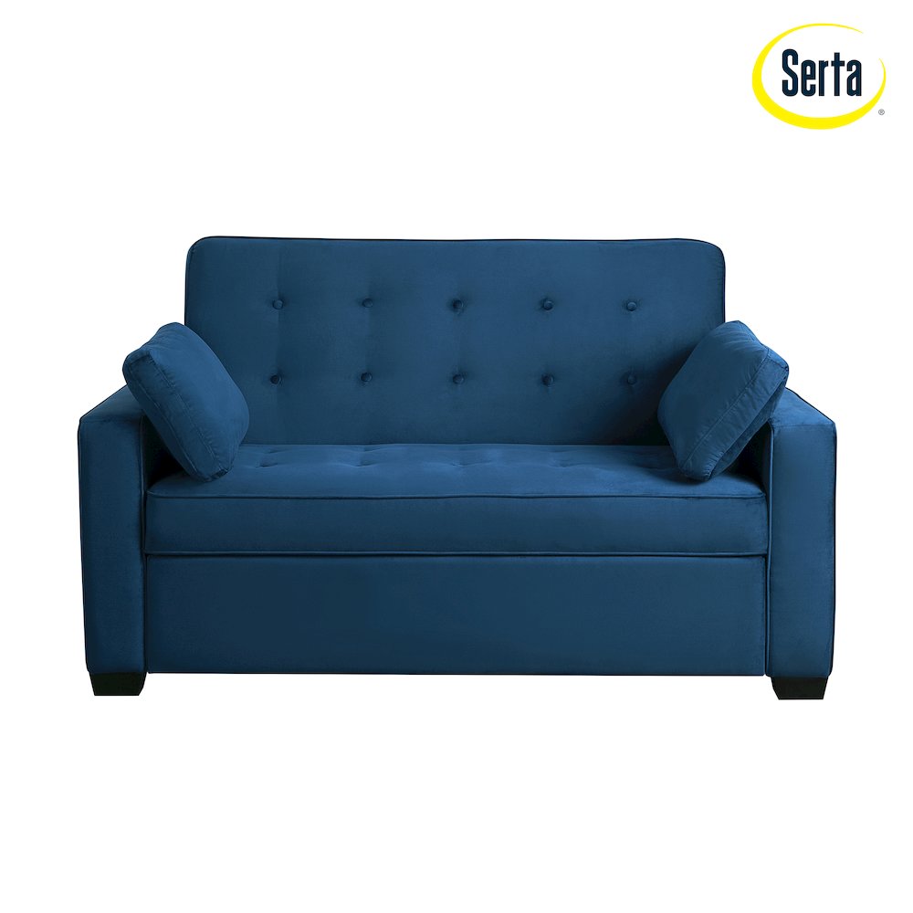 Augustine Full Convertible Loveseat Navy Blue