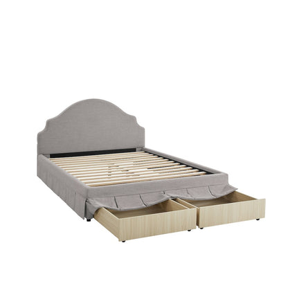 Caroline Upholstered Storage Bed Queen Gray