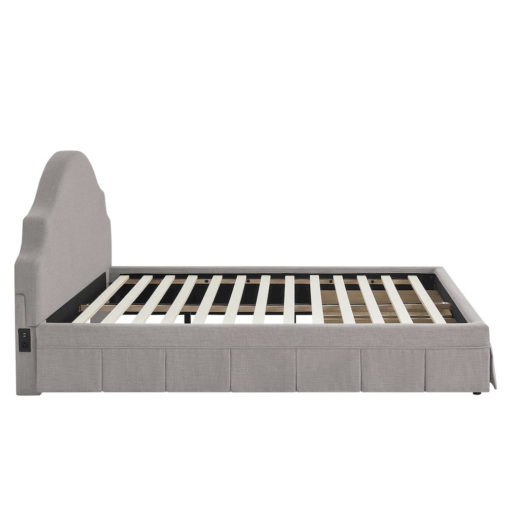 Caroline Upholstered Storage Bed Queen Gray