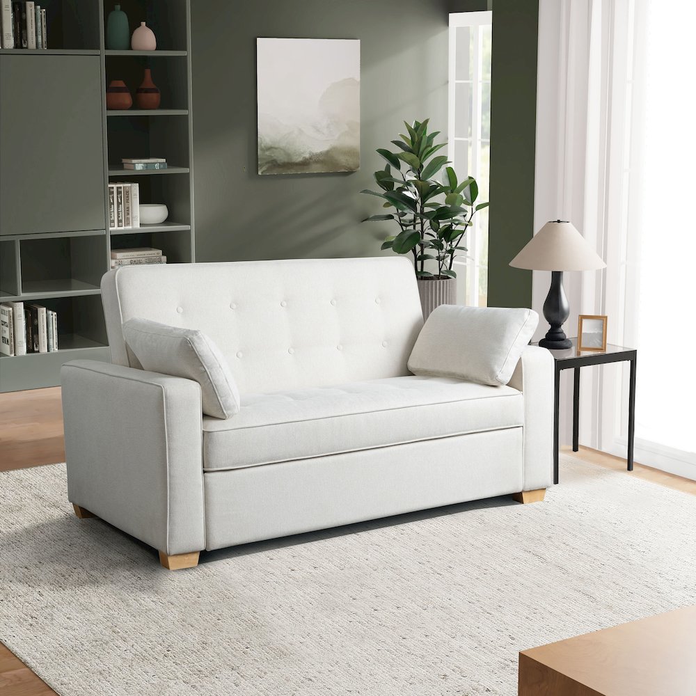 Augustine Full Convertible Loveseat Oyster