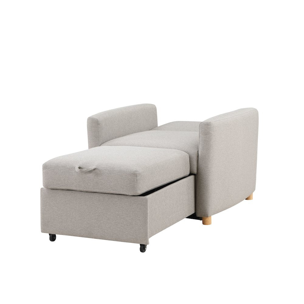 Conley Convertible Chair Light Grey Woven