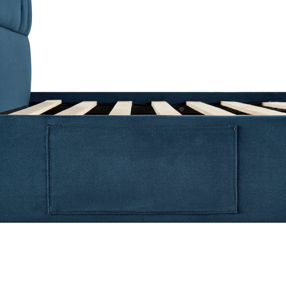 Adaline Upholstered Bed Queen Navy