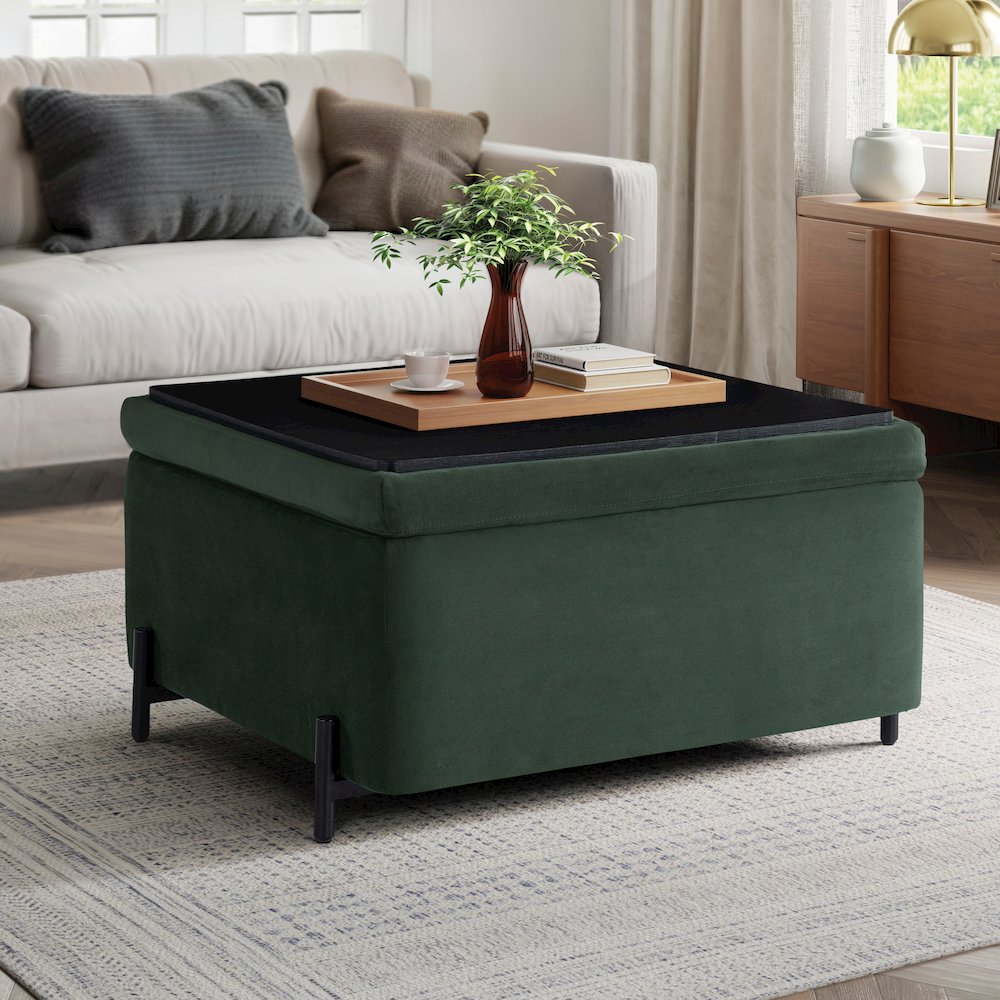 Kona Storage Ottoman Large Green