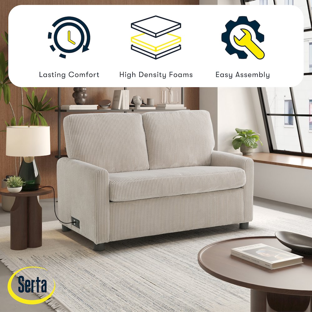 Drew Loveseat Pull-Out Sleeper Beige