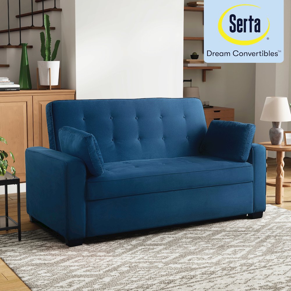 Augustine Queen Convertible Sofa Navy Blue