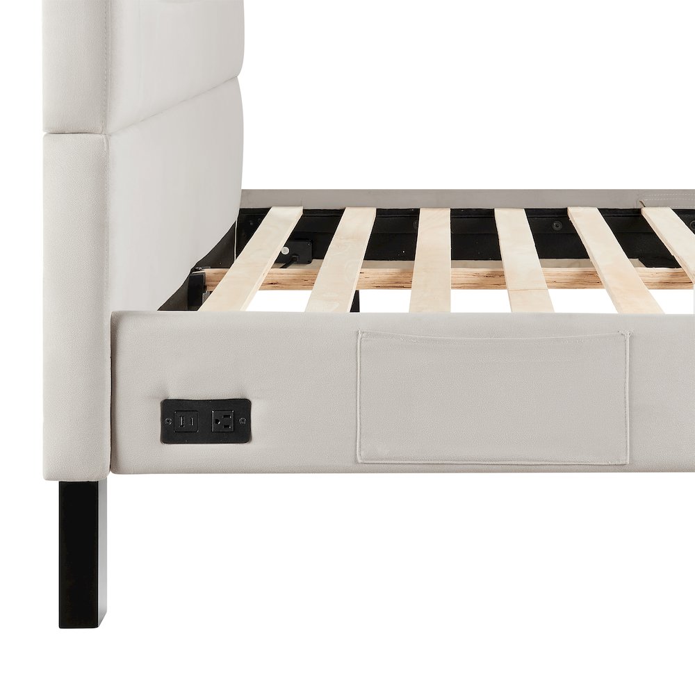 Adaline Upholstered Bed Queen Light Gray