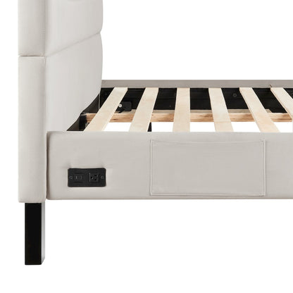 Adaline Upholstered Bed Queen Light Gray