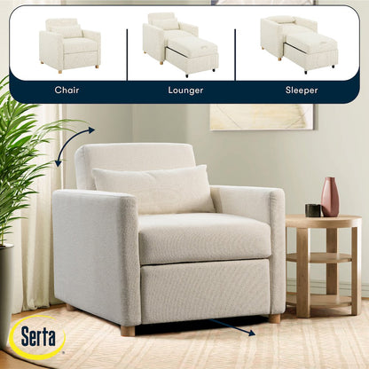 Conley Convertible Chair Ivory Boucle