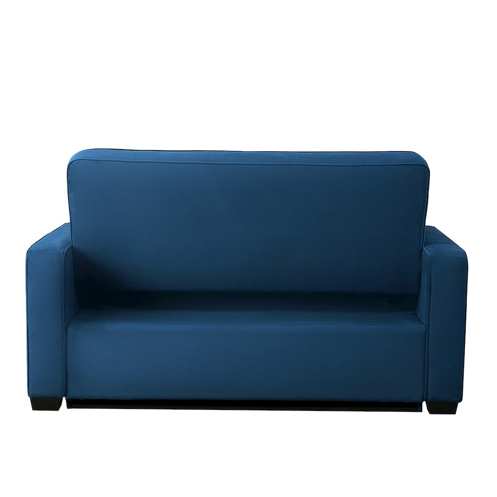 Augustine Full Convertible Loveseat Navy Blue