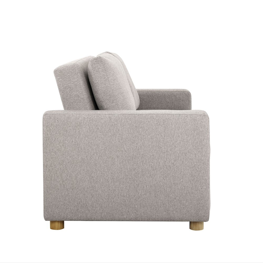 Tyler Convertible Sofa Light Grey Woven