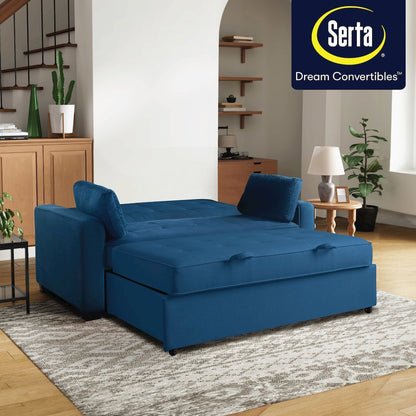 Augustine Queen Convertible Sofa Navy Blue