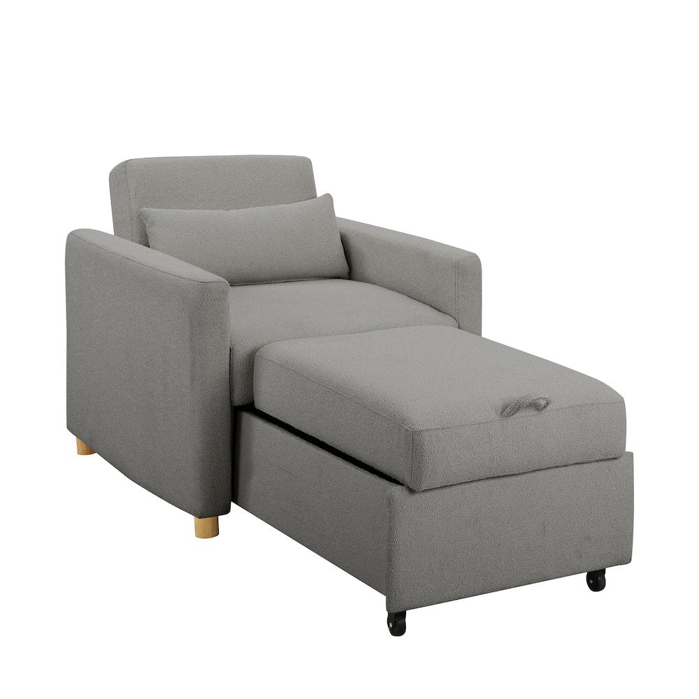 Conley Convertible Chair Grey Boucle