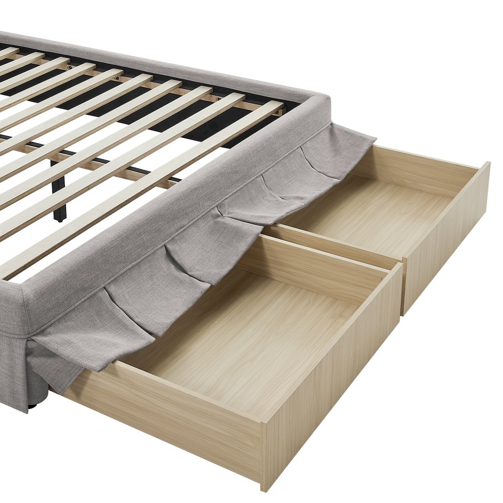 Caroline Upholstered Storage Bed Queen Gray