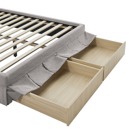 Caroline Upholstered Storage Bed Queen Gray