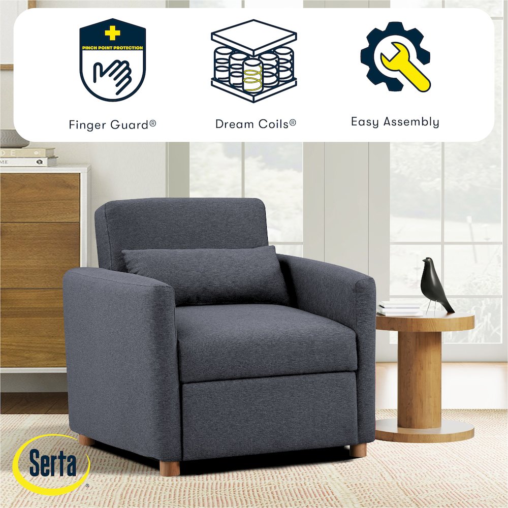 Conley Convertible Chair Navy Woven