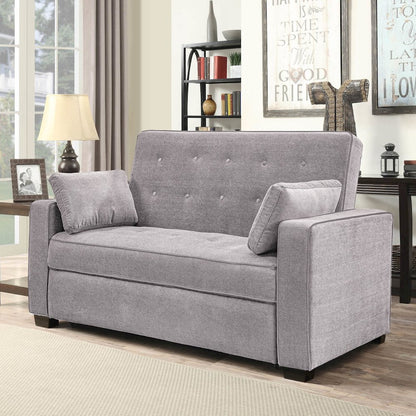 Augustine Full Convertible Loveseat Light Grey
