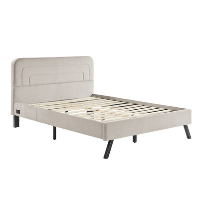Adaline Upholstered Bed Queen Light Gray