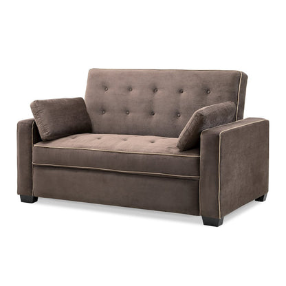 Augustine Full Convertible Loveseat Java