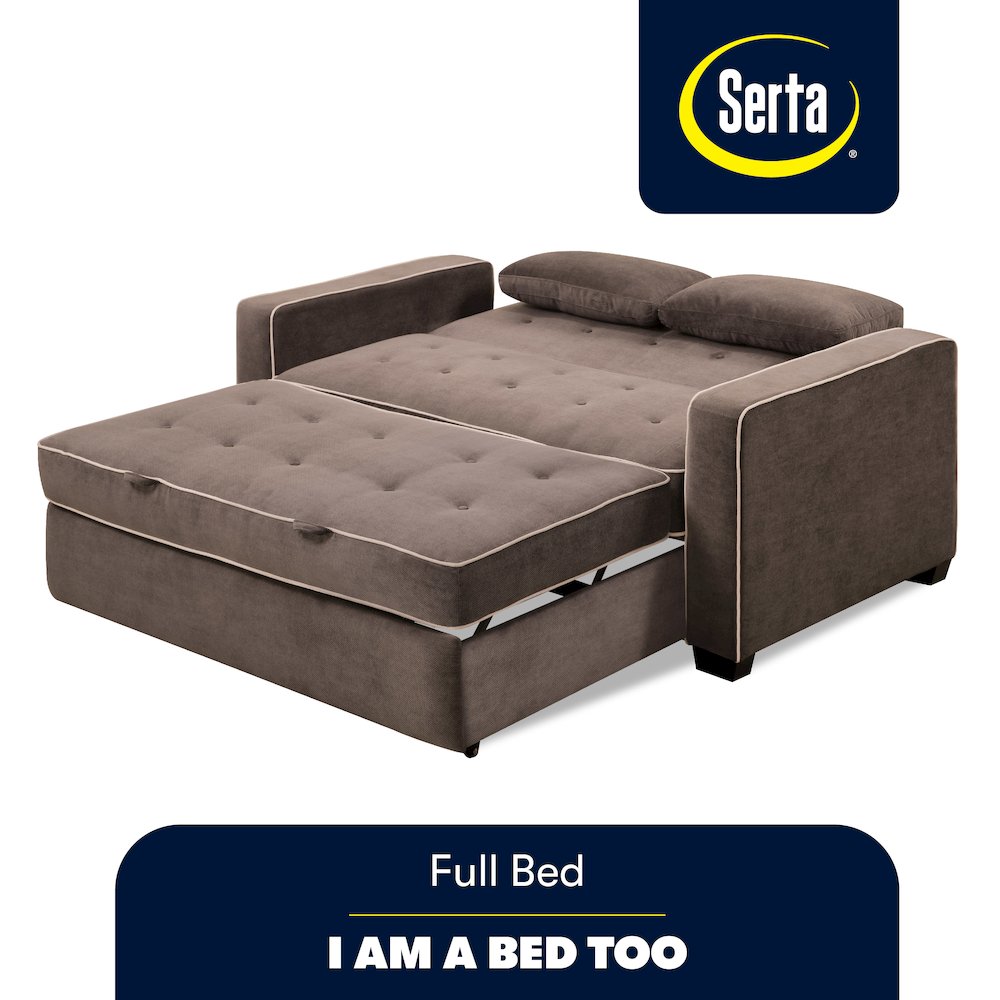 Augustine Full Convertible Loveseat Java