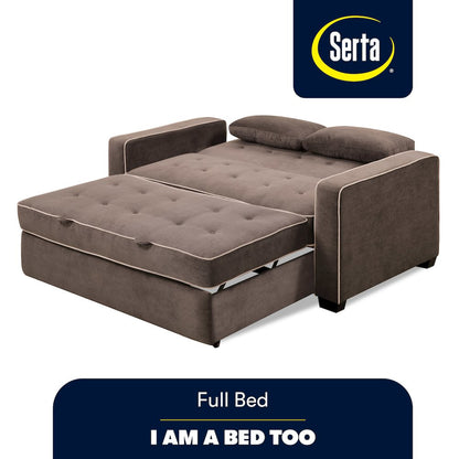 Augustine Full Convertible Loveseat Java