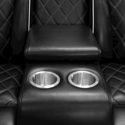 Black Breathable Leather Living Room Functional Chair Sofa