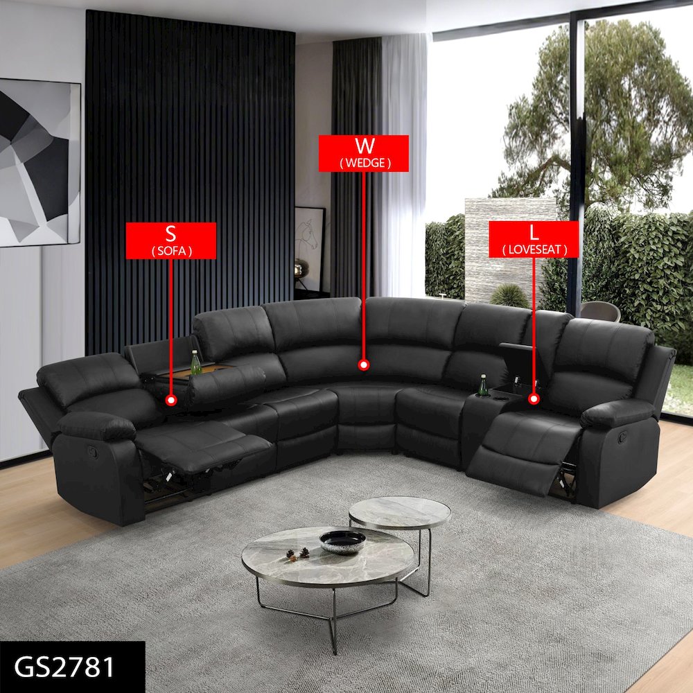 Max Power Recliner Living Room Set Black