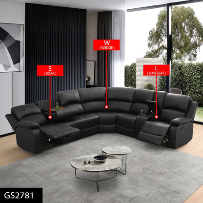 Max Power Recliner Living Room Set Black