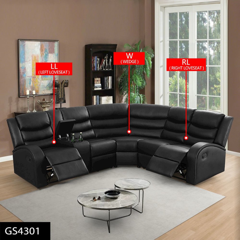 Max Power Recliner Living Room Set Black