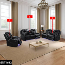 Max Power Recliner Living Room Set with LED Black