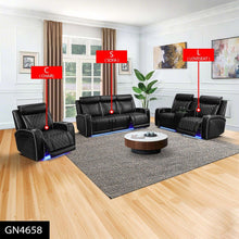 Max Power Recliner Living Room Set with LED Black