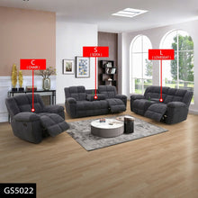 Max Power Recliner Living Room Set with LED Dark Grey
