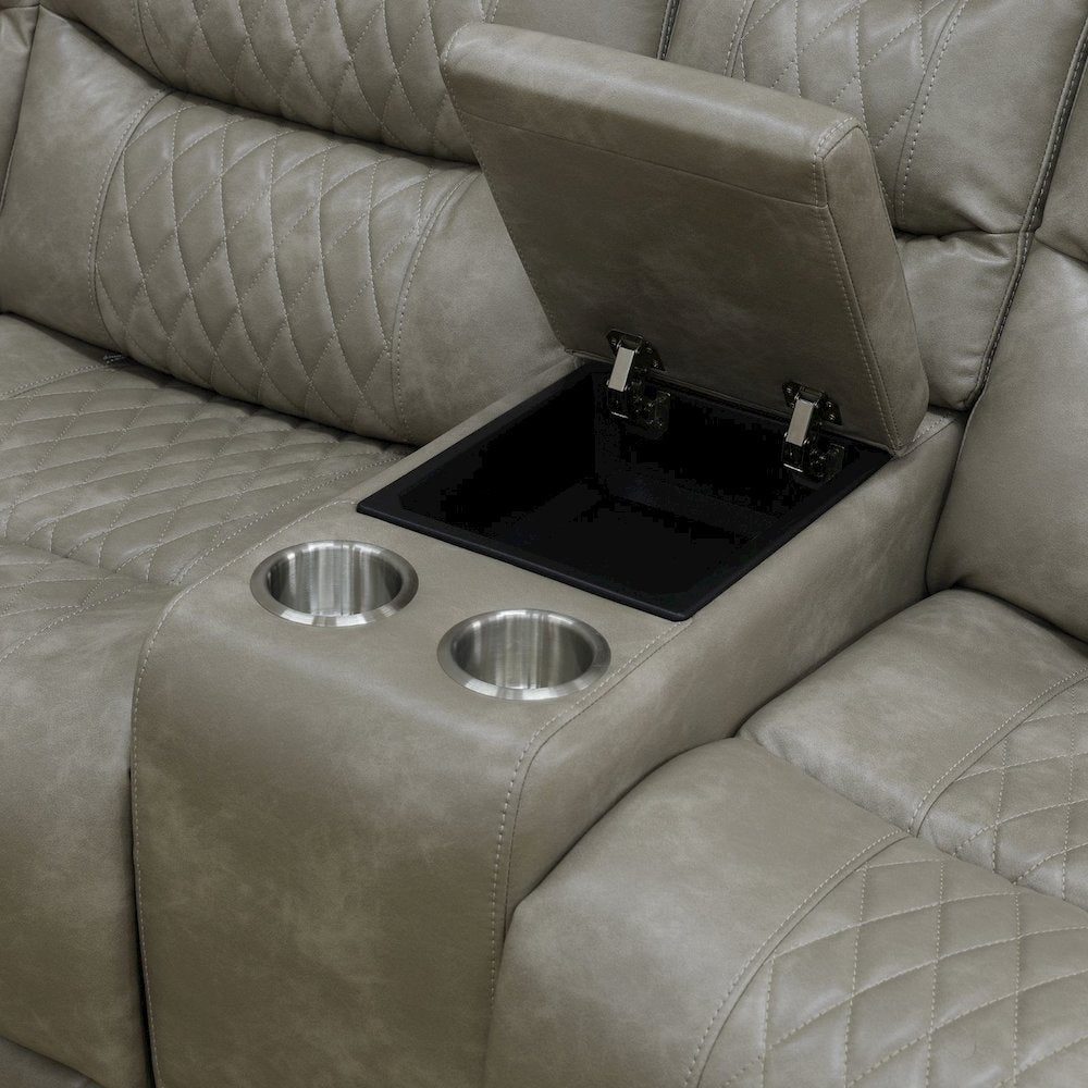 Max Power Recliner Living Room Set with LED Grey