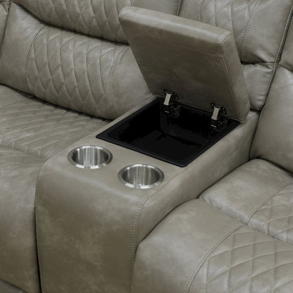 Max Power Recliner Living Room Set with LED Grey