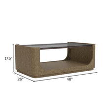 Brown Cocktail Table, Hardwoods & Oak Veneers, Rolling Casters