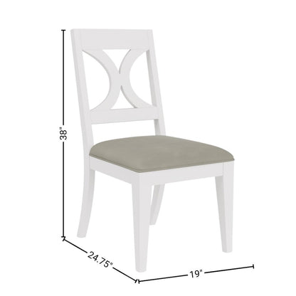 White Wooden Dining Chair with XBack – Bistro Wood Chair for Kitchen, Set of 2