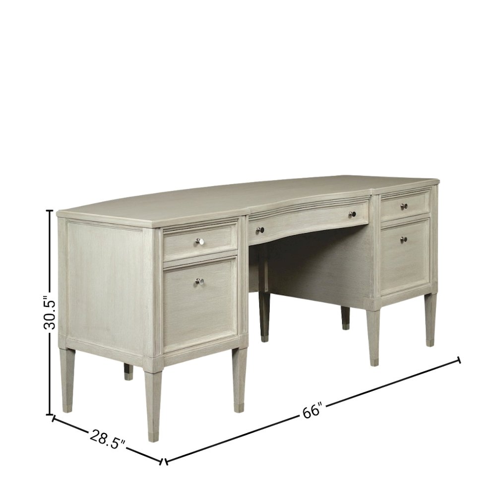 Executive Wood Desk with 5 Drawers – Traditional Office Desk in Brown Finish