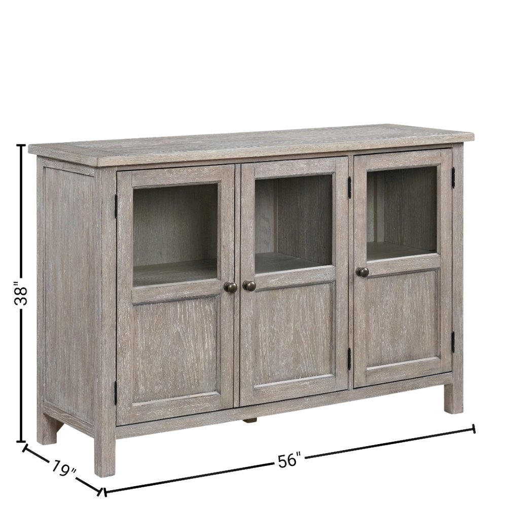 Gray Buffet Cabinet with Storage – Wood Kitchen Sideboard Cabinet