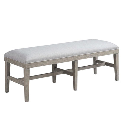 Gray Upholstered Bench – Dining, Bed, or Bedroom Bench with Wood Frame