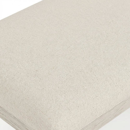 Beige Upholstered Dining Bench – Wood Bed Bench for Bedroom or Hallway