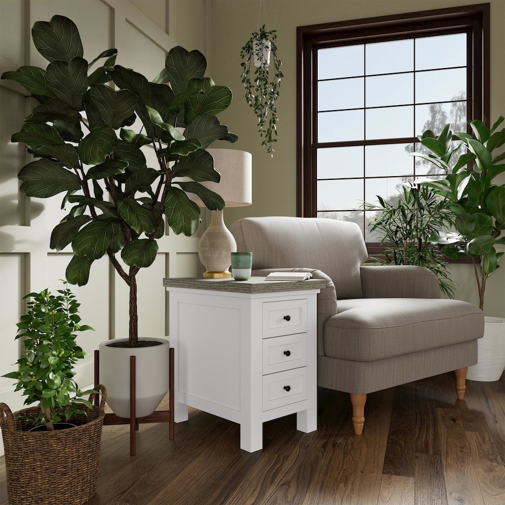 Cora Three Drawer End Table