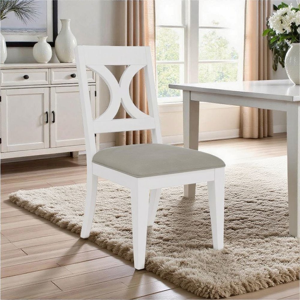 White Wooden Dining Chair with XBack – Bistro Wood Chair for Kitchen, Set of 2