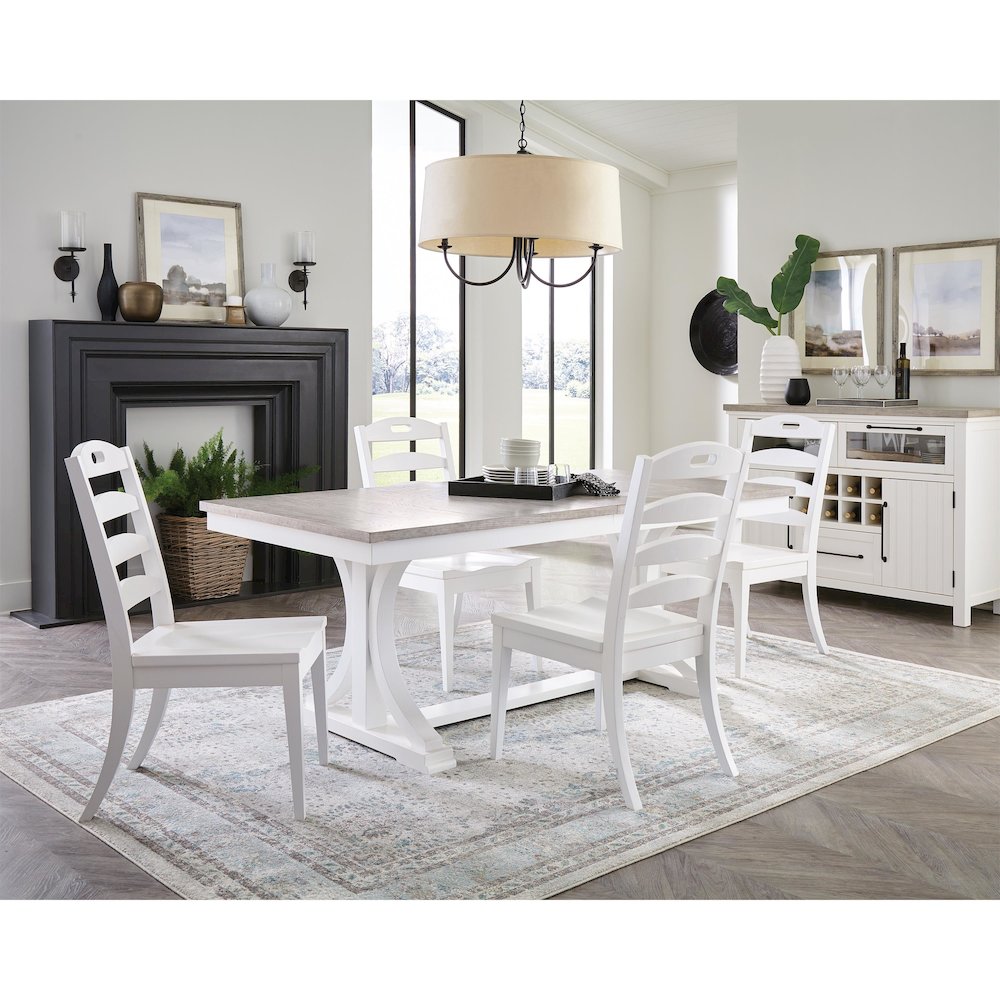 Cora White Trestle Dining Table