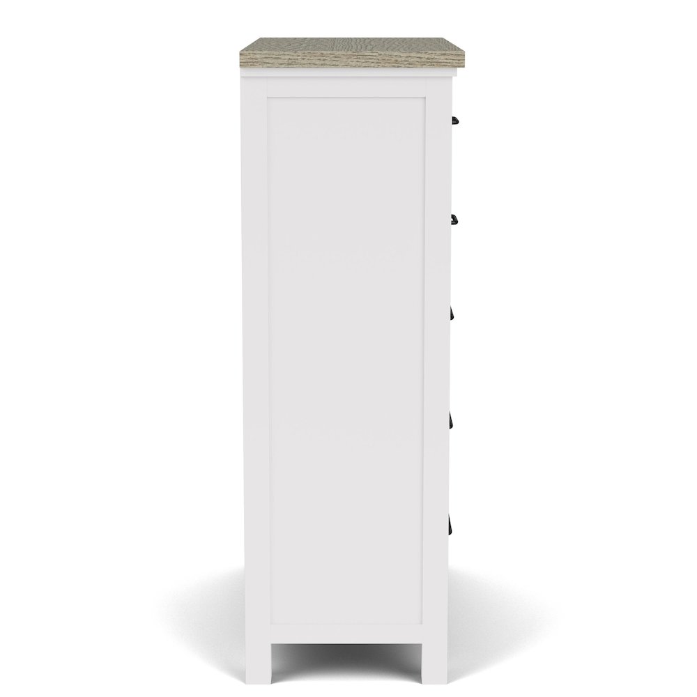 Cora White Five Drawer Chest