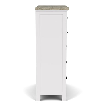 Cora White Five Drawer Chest