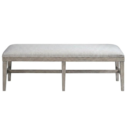 Gray Upholstered Bench – Dining, Bed, or Bedroom Bench with Wood Frame