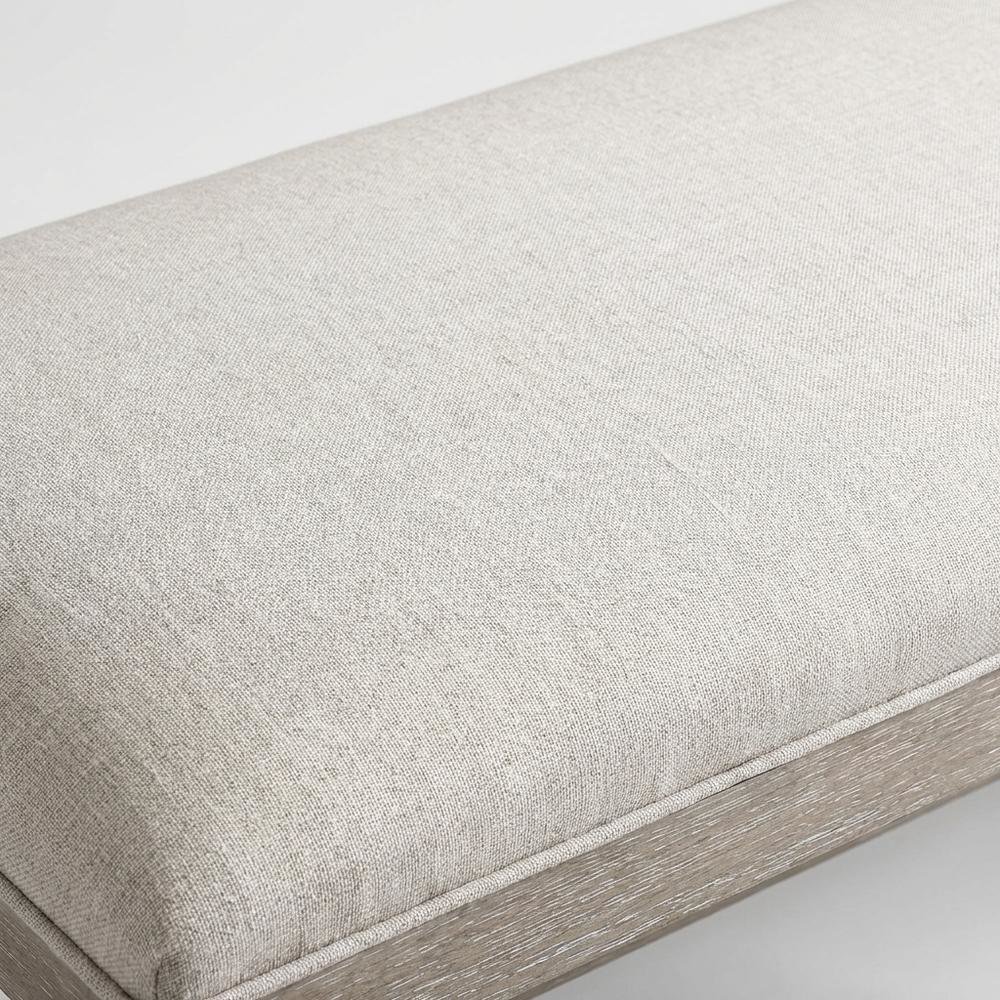 Gray Upholstered Bench – Dining, Bed, or Bedroom Bench with Wood Frame