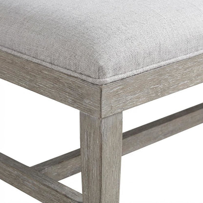 Gray Upholstered Bench – Dining, Bed, or Bedroom Bench with Wood Frame